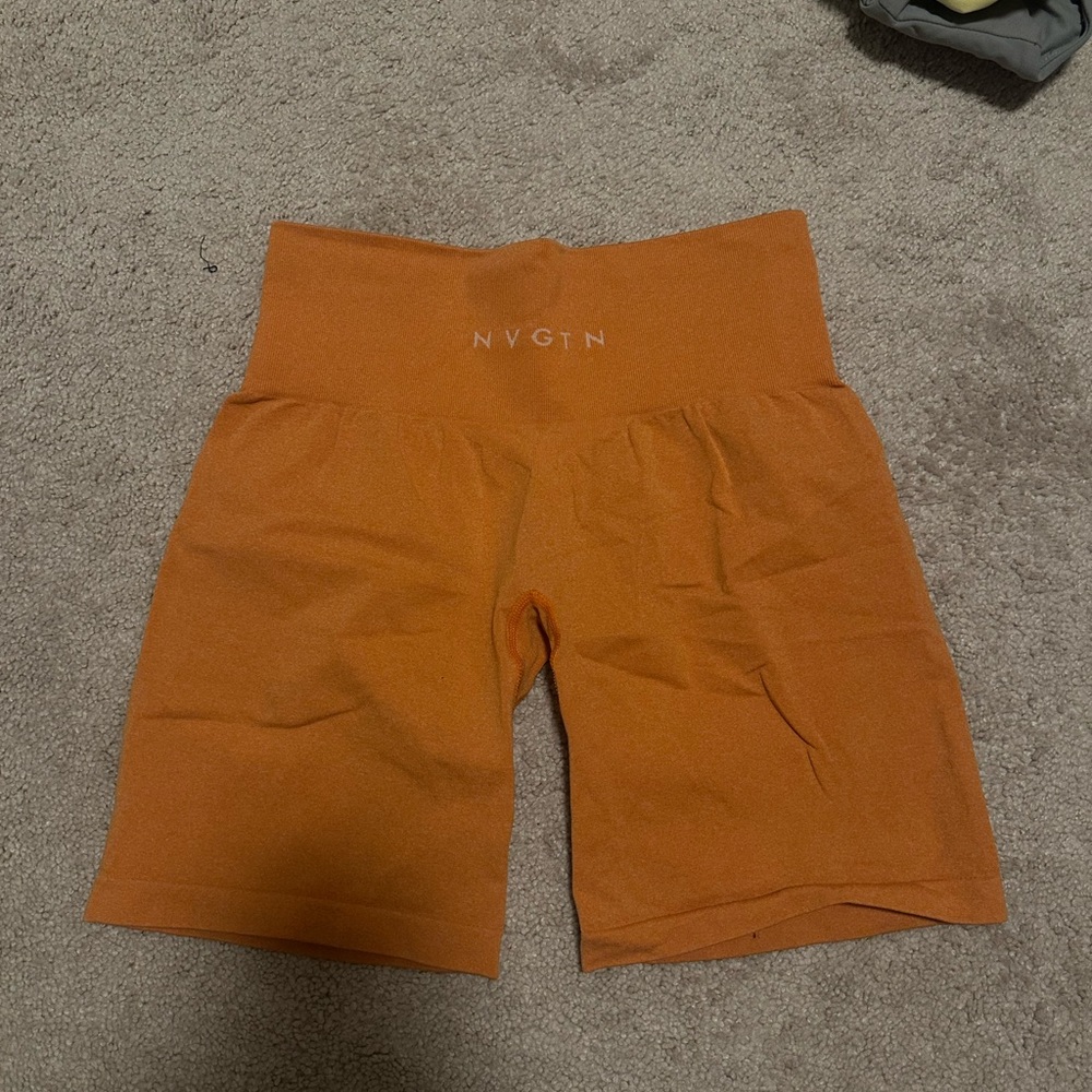 NVGTN High-Waist Orange Women's Bike Shorts Size Medium